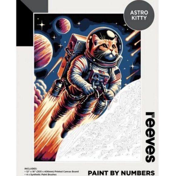 Reeves Astro Kitty Paint by Numbers NWT - Picture 1 of 1